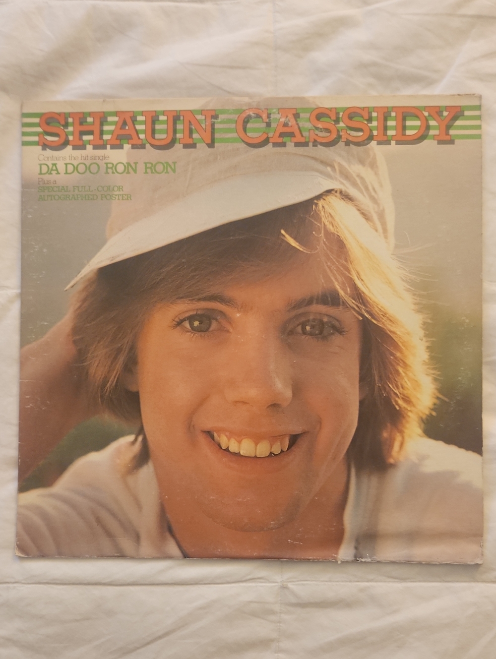 8Shaun Cassidy Vinyl LP with White Cap - Never Played Cover Has Wear